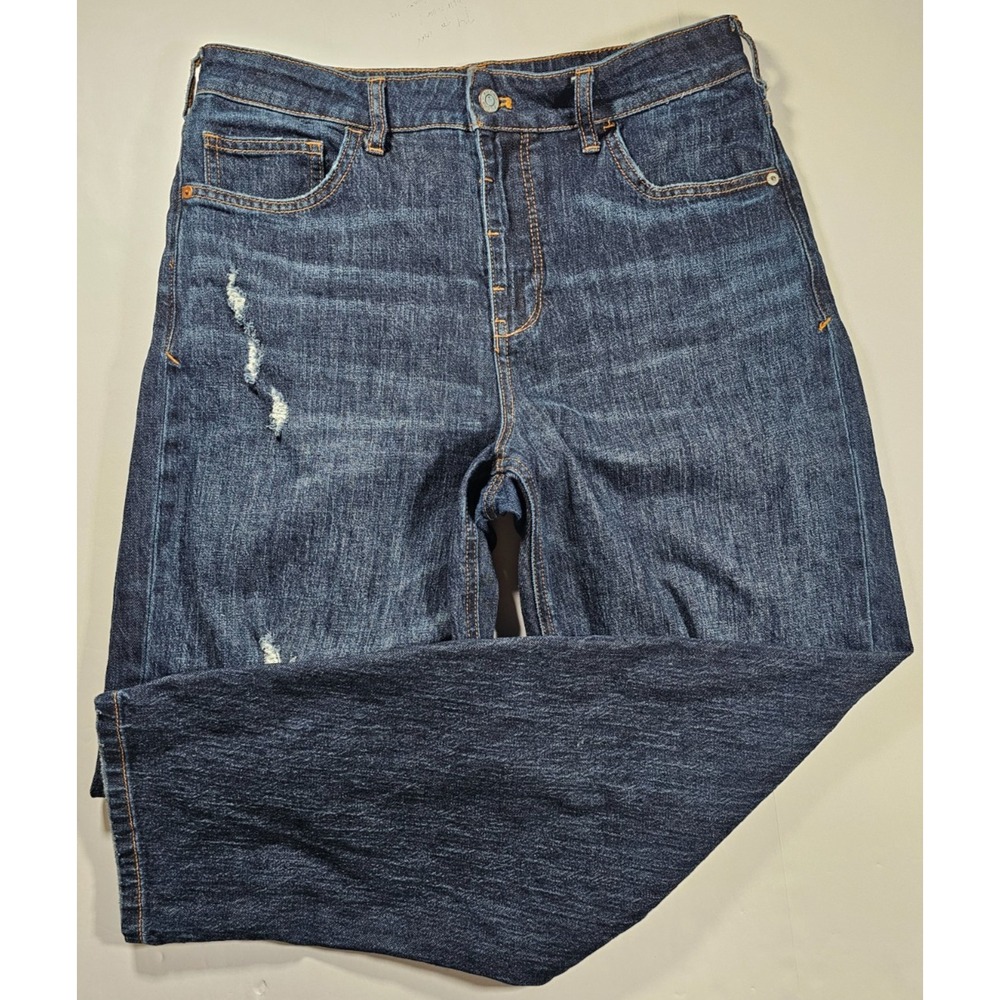 Pilcro by Anthropologie Women's the Bow Boyfriend Barrel Jeans Dark Wash Size 29